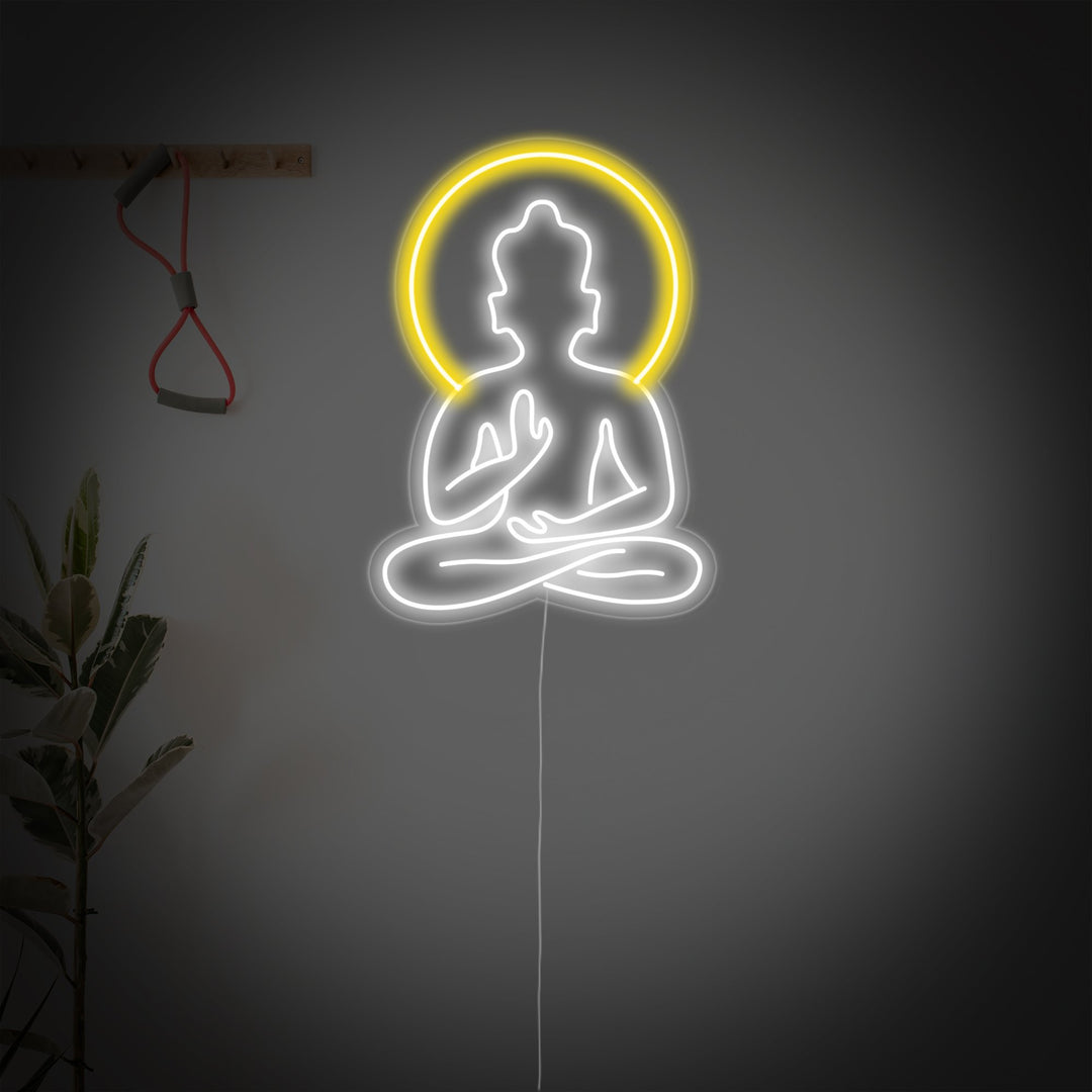 "Buddha Dello Yoga, Arte Murale Dello Yoga, Decorazioni Per Lo Yoga" Insegna al neon