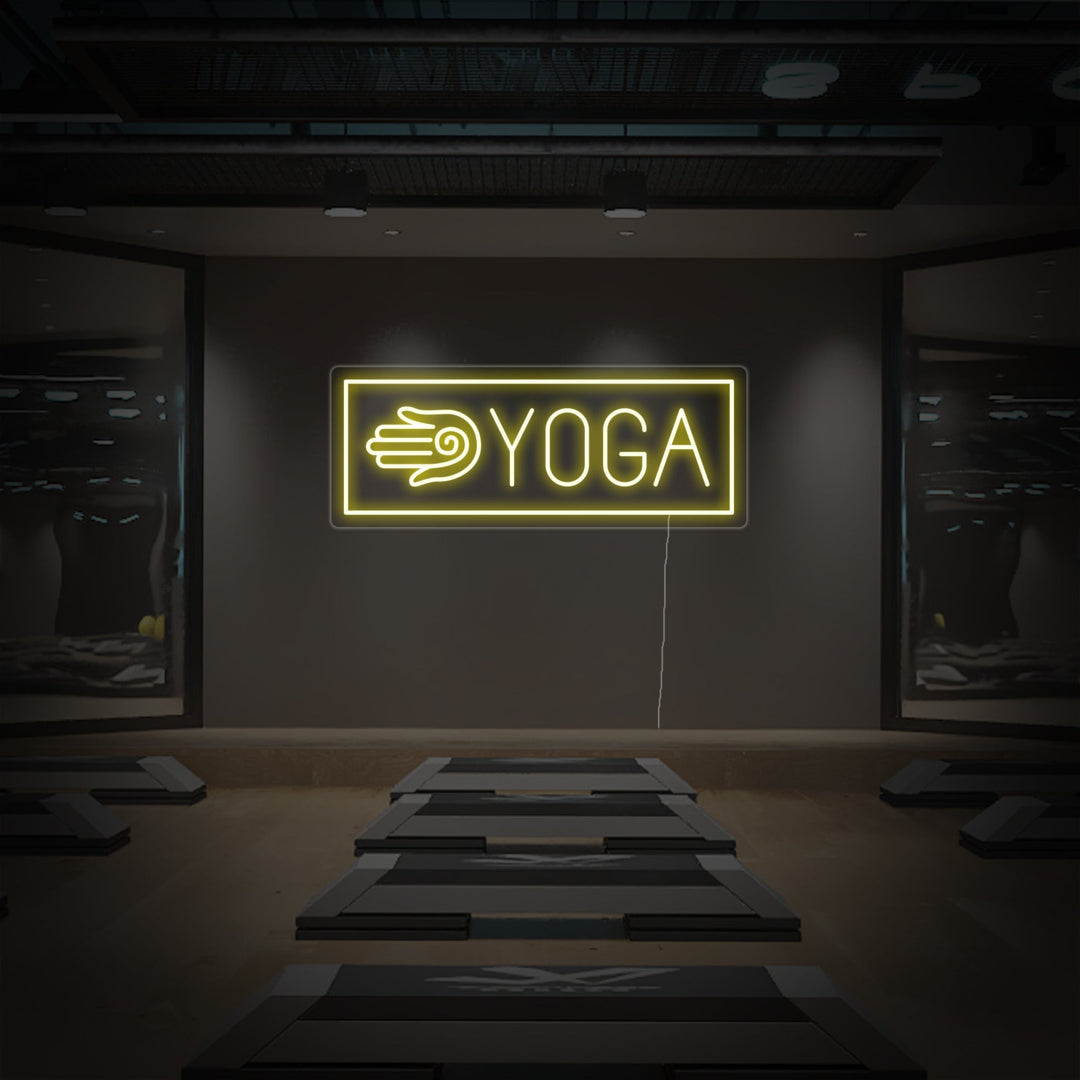"Yoga, Mano di Hamsa" Insegna al neon