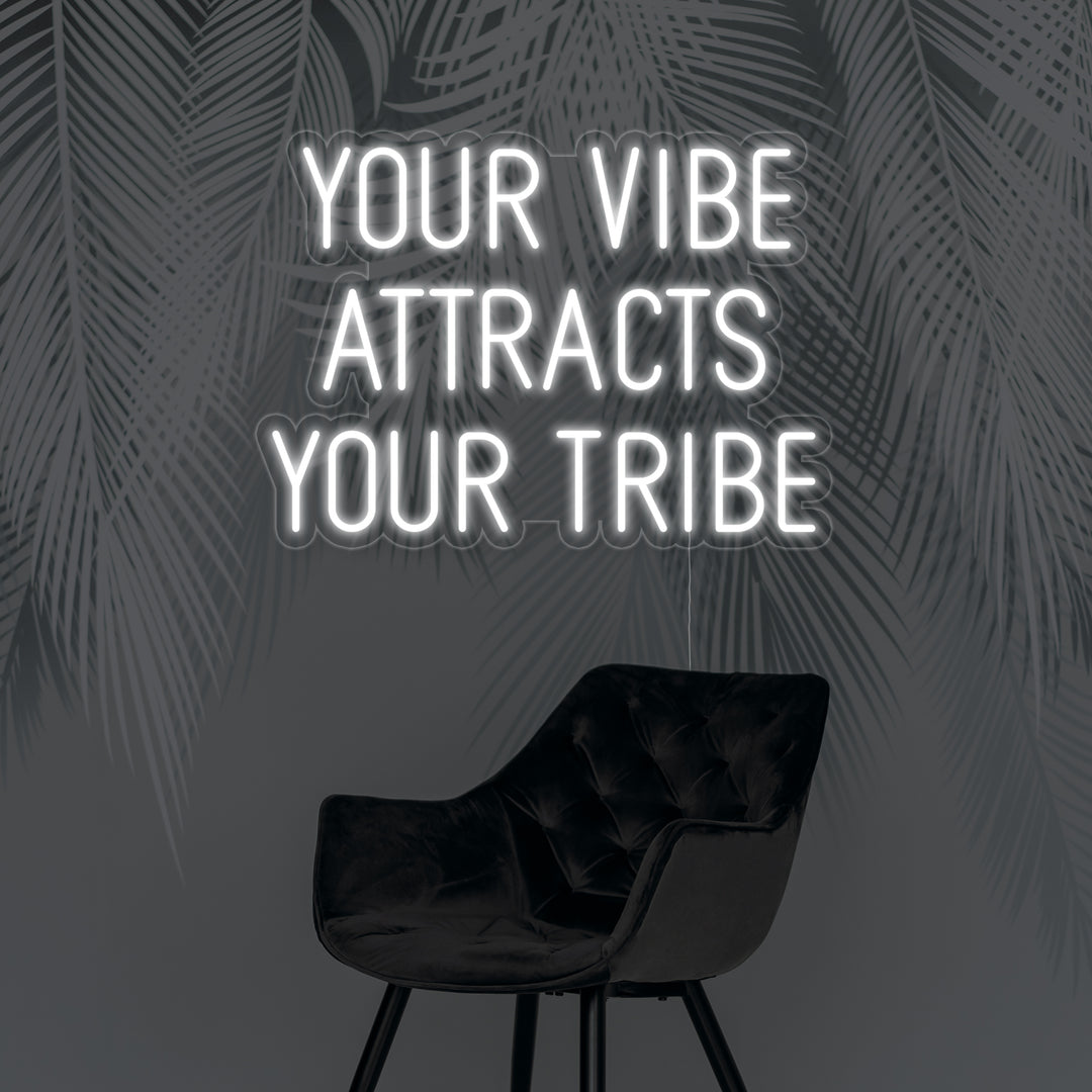 "Your Vibe Attracts Your Tribe, Matrimonio" Insegna al neon