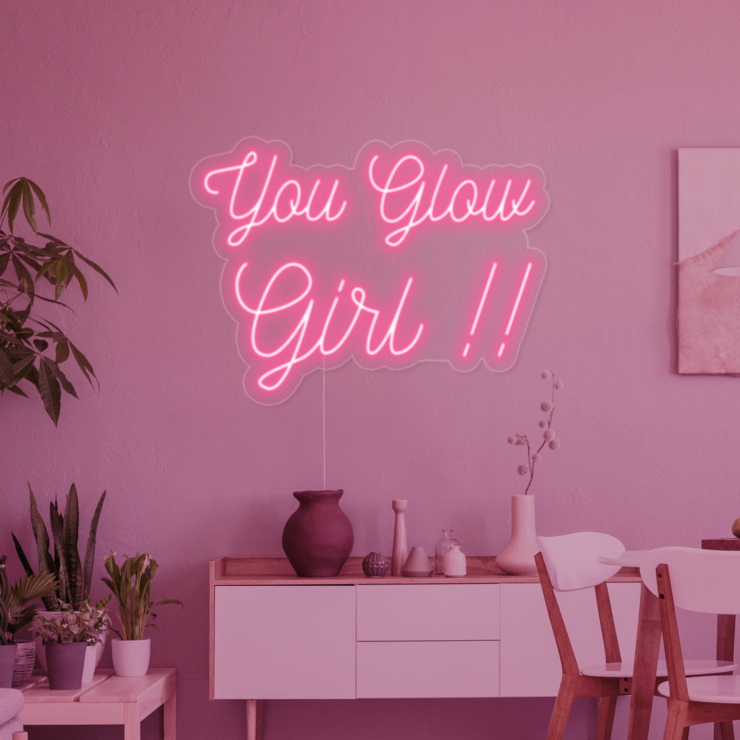 "You Glow Girl" Insegna al neon