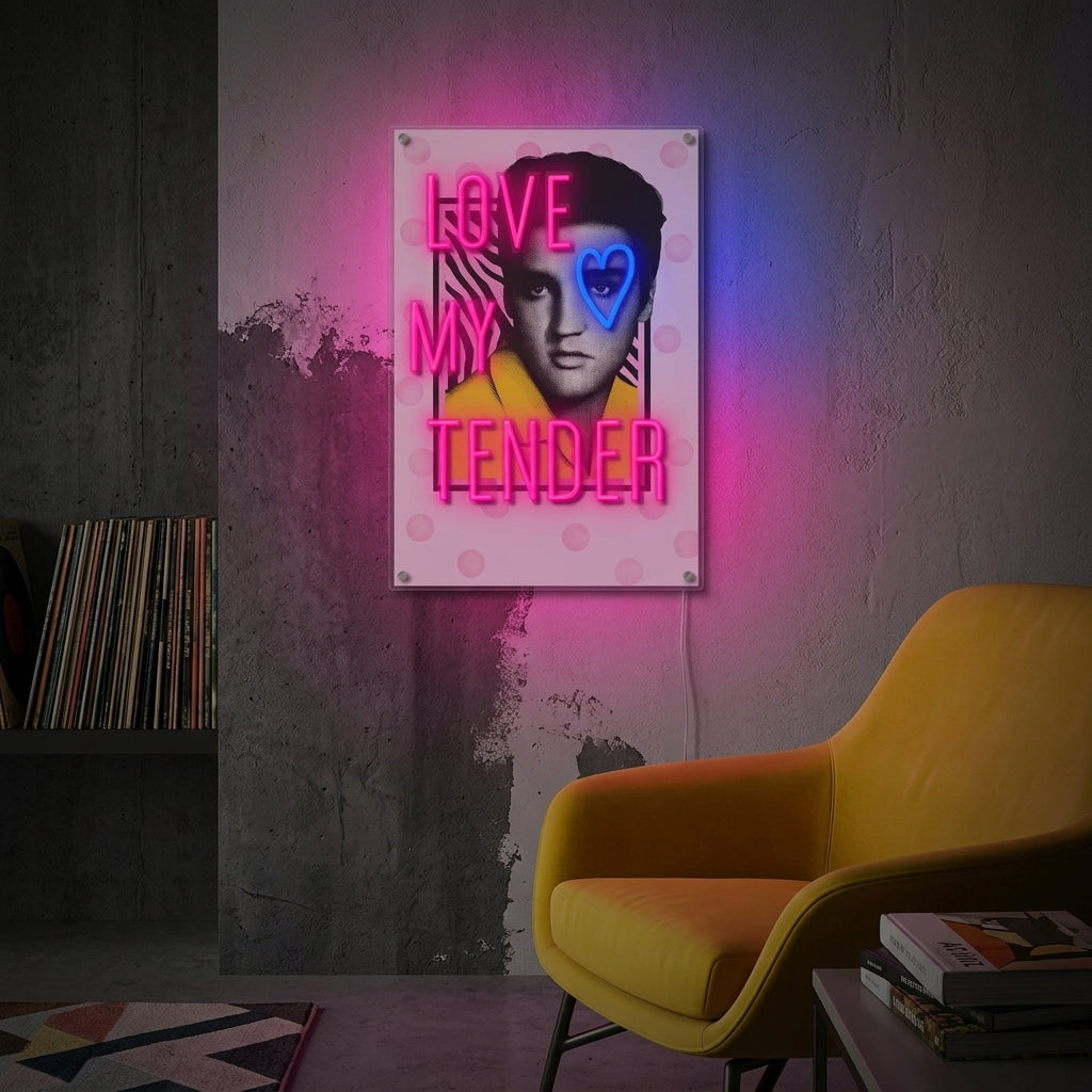 "Love Me Tender" Insegna al neon