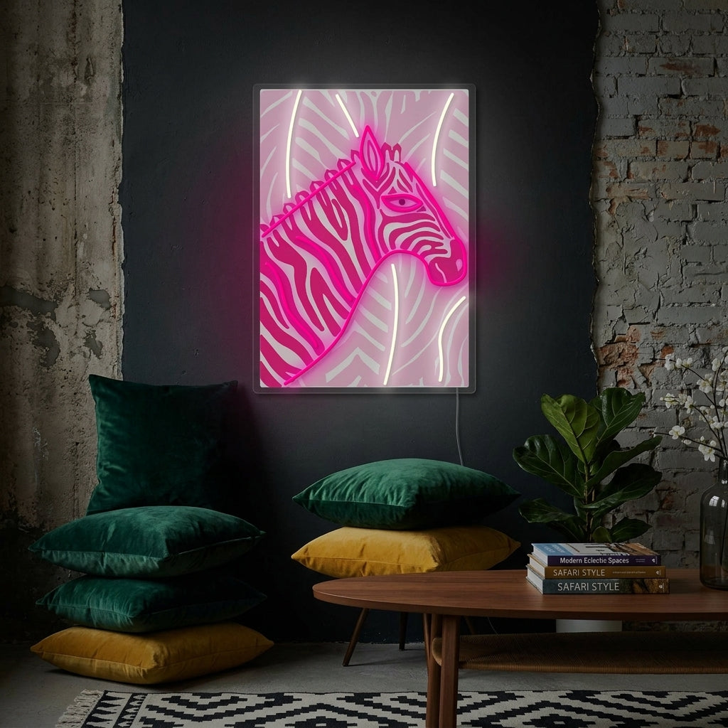 "Zebra Rosa Shocking" Insegna al neon