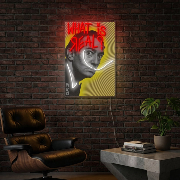 "What Is Real?" Insegna al neon