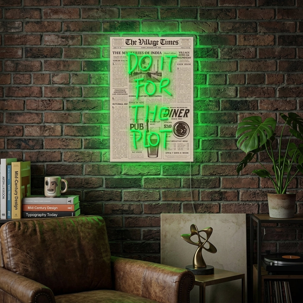 "DO IT FOR THE PLOT" Insegna al neon