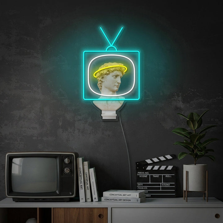 "David Broadcast" Insegna al neon