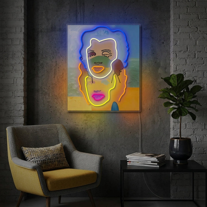 "Doppio Ritratto" Insegna al neon