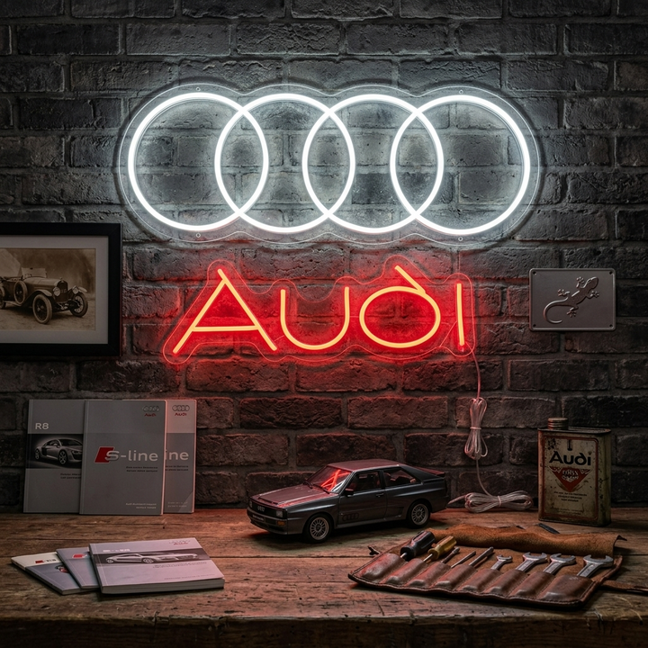 Insegna neon LED Audi logo