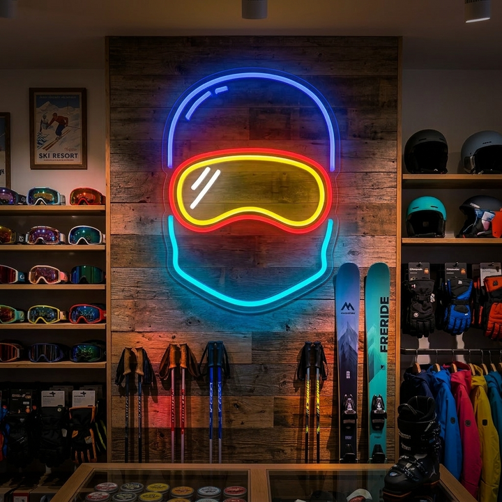 "Snowboarder Uomo Delle Nevi" Insegna al neon