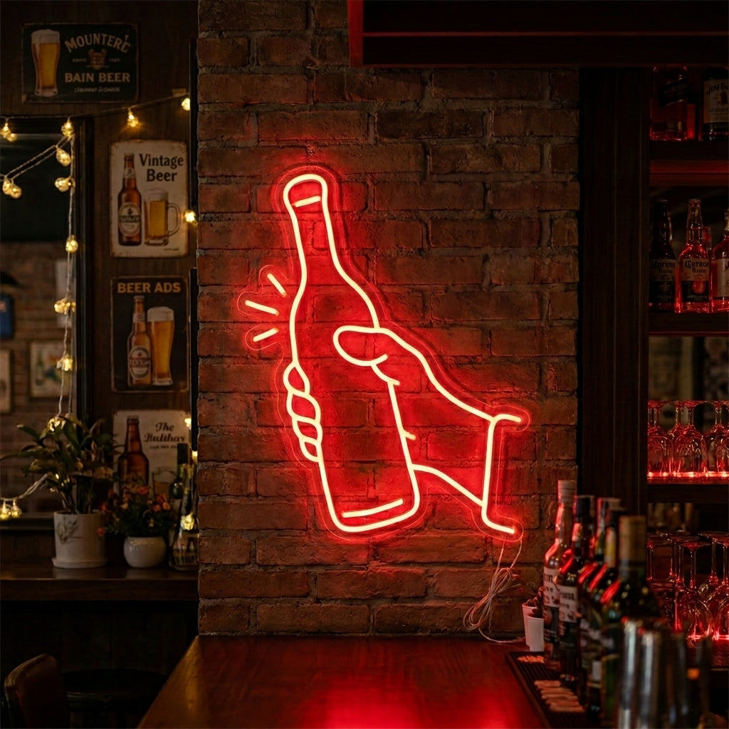 "Bottiglia Di Vino" Insegna al neon
