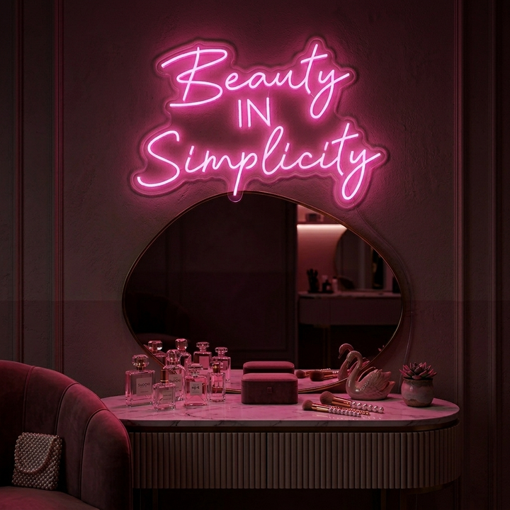 "Beauty In Simplicity" Insegna al neon