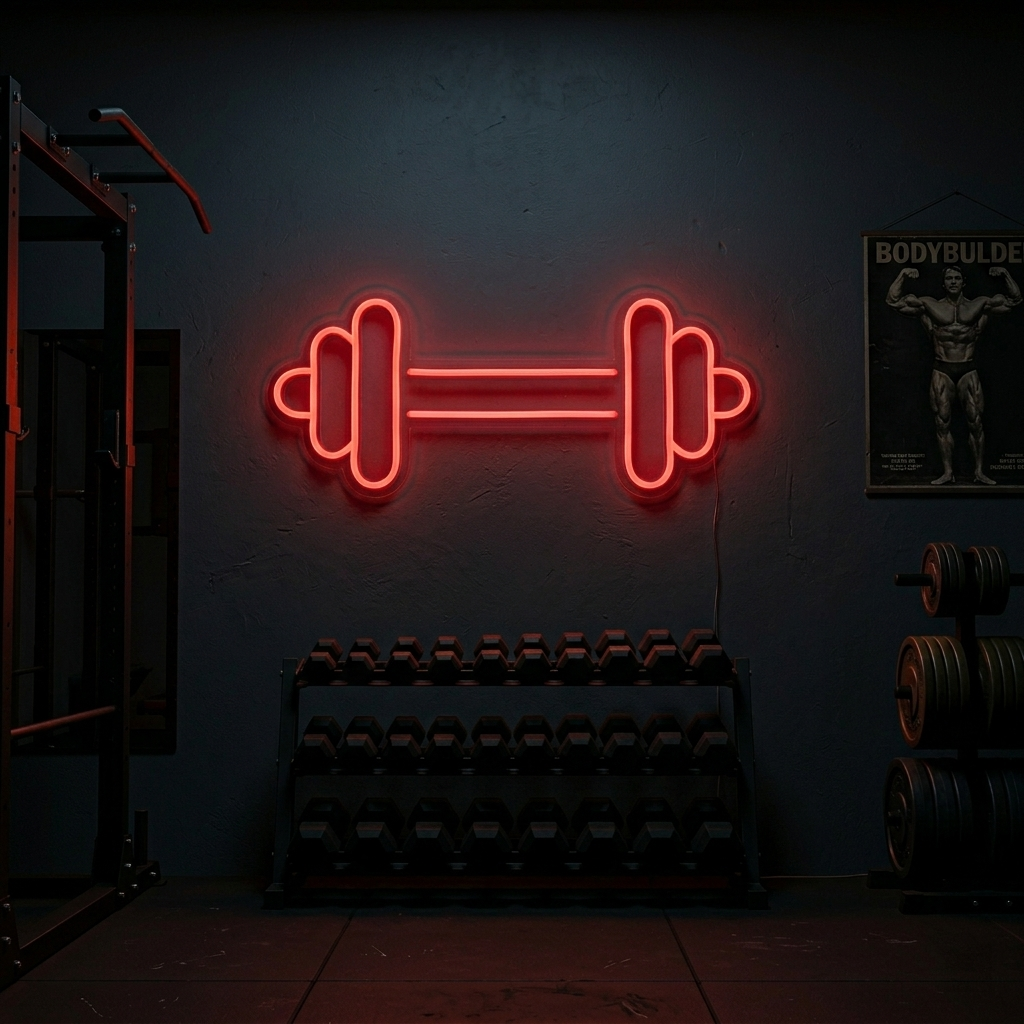 "Manubrio Bilanciere Palestra, Decorazioni Palestra, Decorazioni Fitness" Insegna al neon
