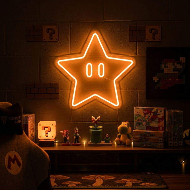 "Stella, Decorazione Per Sala Giochi" Insegna al neon