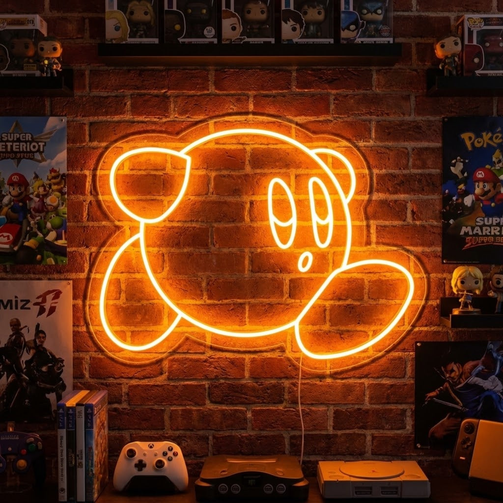 "Kirby, Arredamento Sala Giochi Kirby, Arredamento Gioco" Insegna al neon