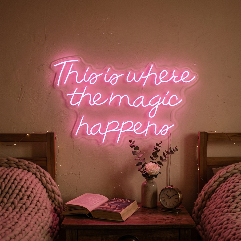 "This is Where The Magic Happens" Insegna al neon