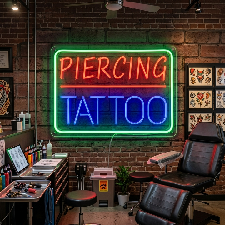 "Piercing Tattoo" Insegna al neon