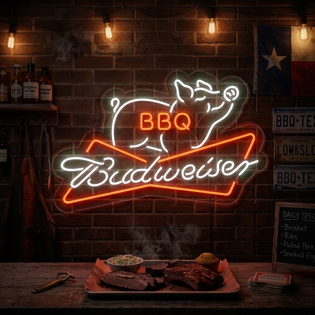 "Bud BBQ" Insegna al neon