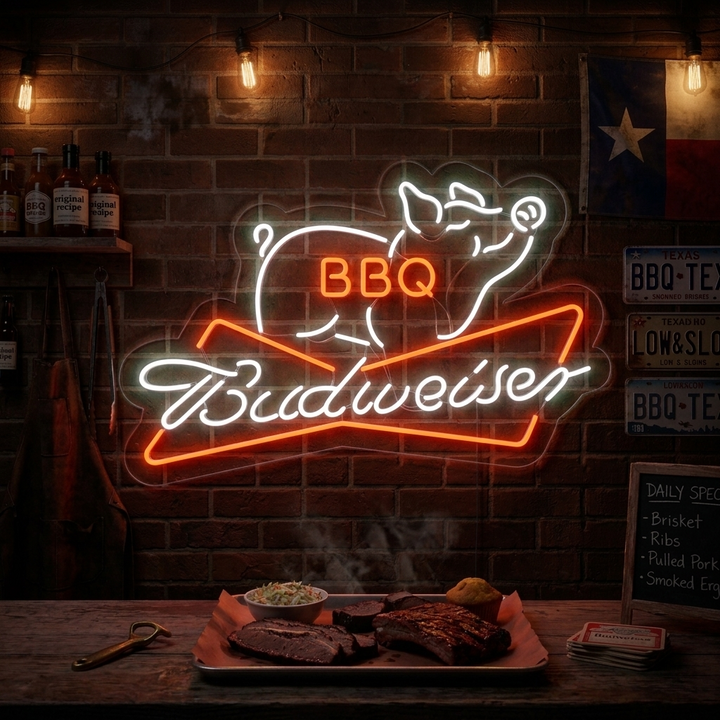 "Bud BBQ" Insegna al neon