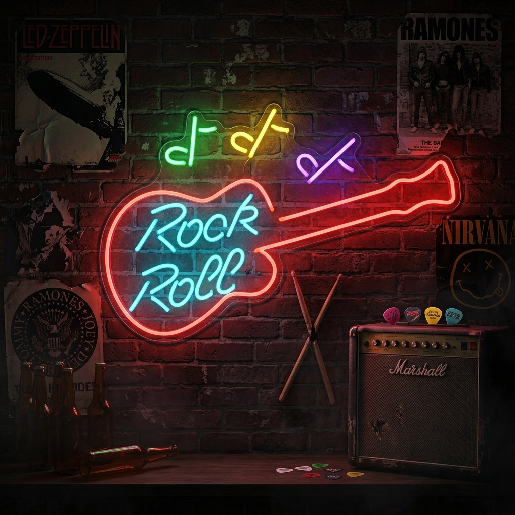 "Rock Roll" Insegna al neon