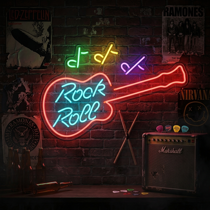 "Rock Roll" Insegna al neon