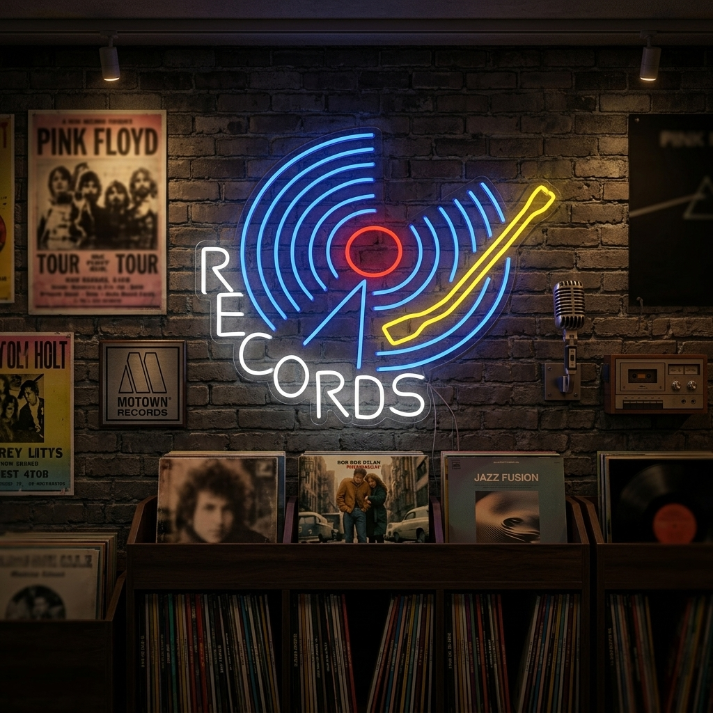 "Records" Insegna al neon