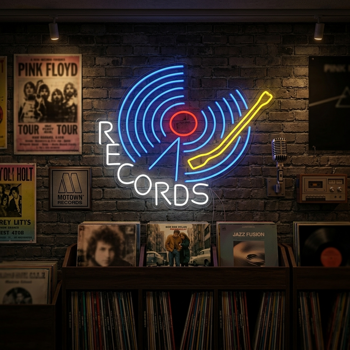 "Records" Insegna al neon