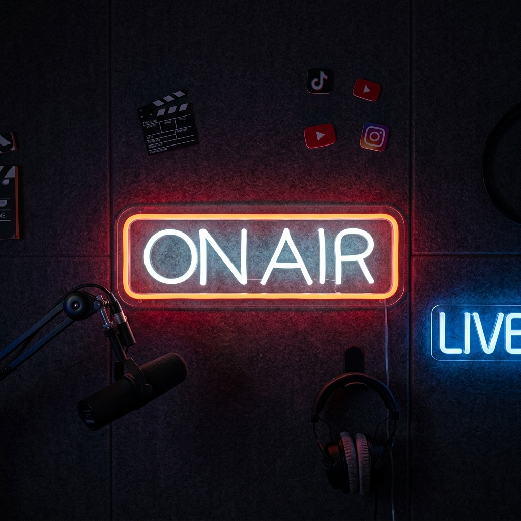 Insegna al neon LED rossa “ON AIR” per studio di registrazione o streaming