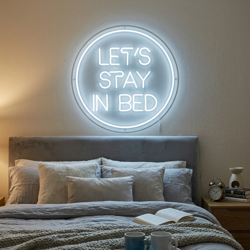 "Lets Stay In Bed" Insegna al neon