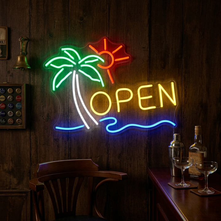 "Open, Bar" Insegna al neon