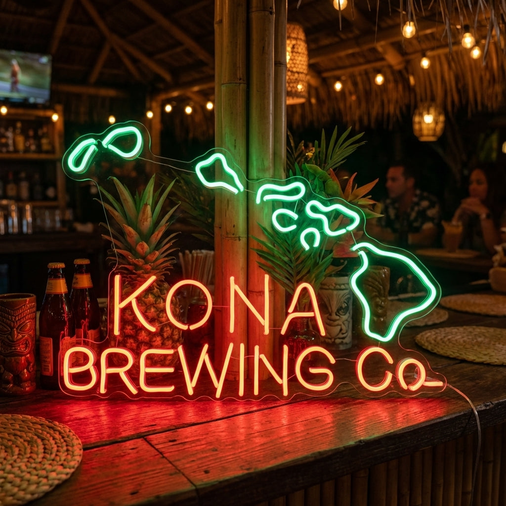 "Birra Kona Brewing Co" Insegna al neon