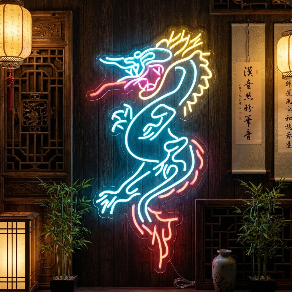 "Drago" Insegna al neon