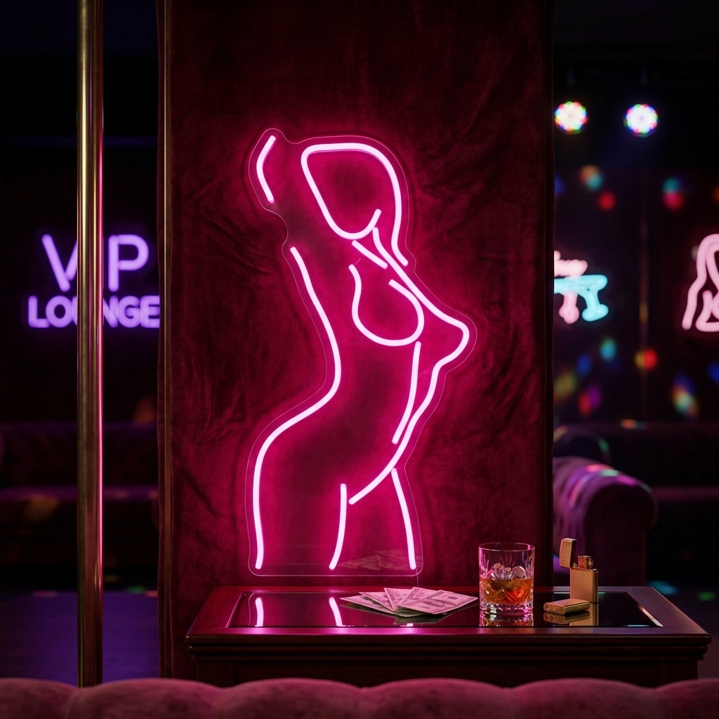"Donna Signora Schiena Ragazza Corpo" Insegna al neon