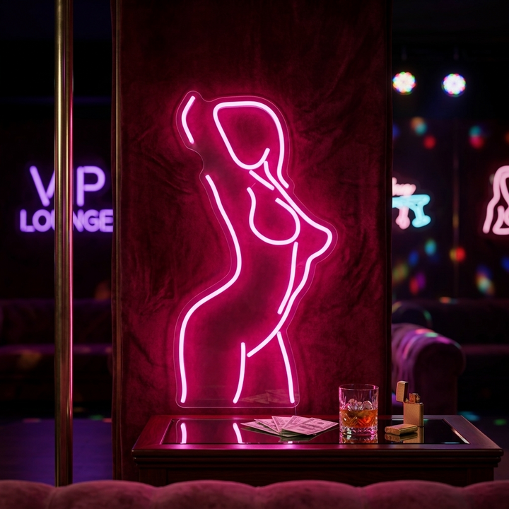 "Donna Signora Schiena Ragazza Corpo" Insegna al neon