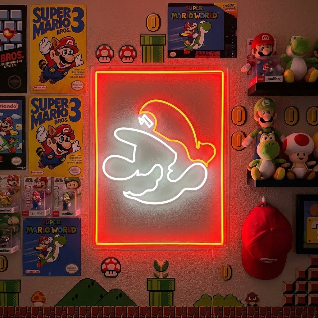 "Decorazioni Per Sala Giochi A Tema Super Mro" Insegna al neon
