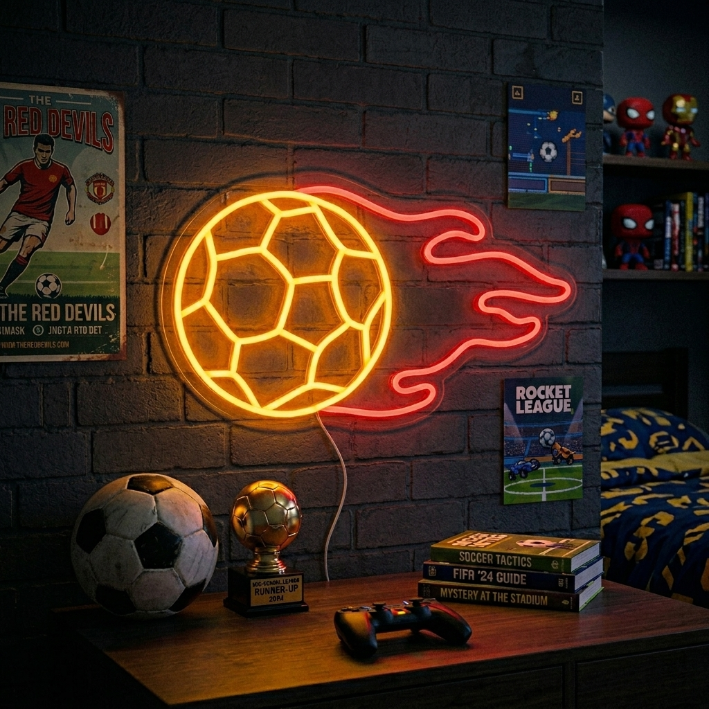 "Calcio Con Fiamma" Insegna al neon