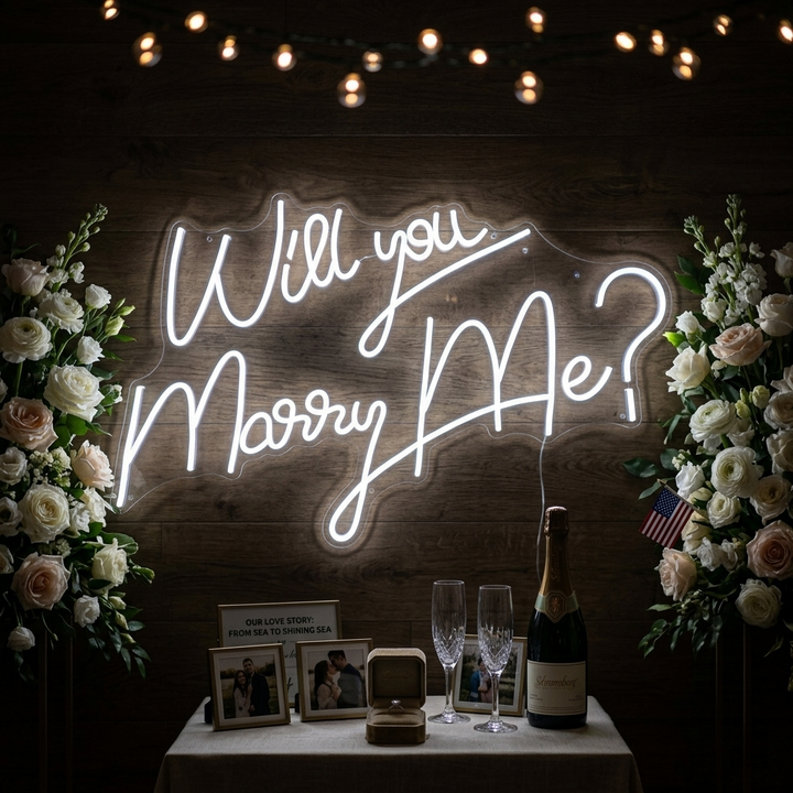 "Will You Marry Me" Insegna al neon