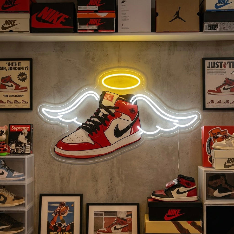 Neon LED sneaker Nike Air Jordan con ali