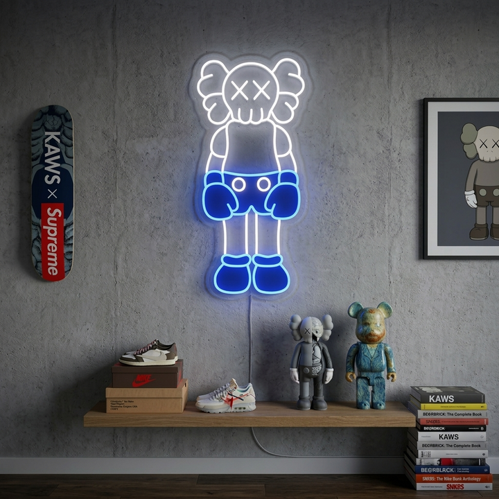 "KAWStampato UV, Anime" Insegna al neon