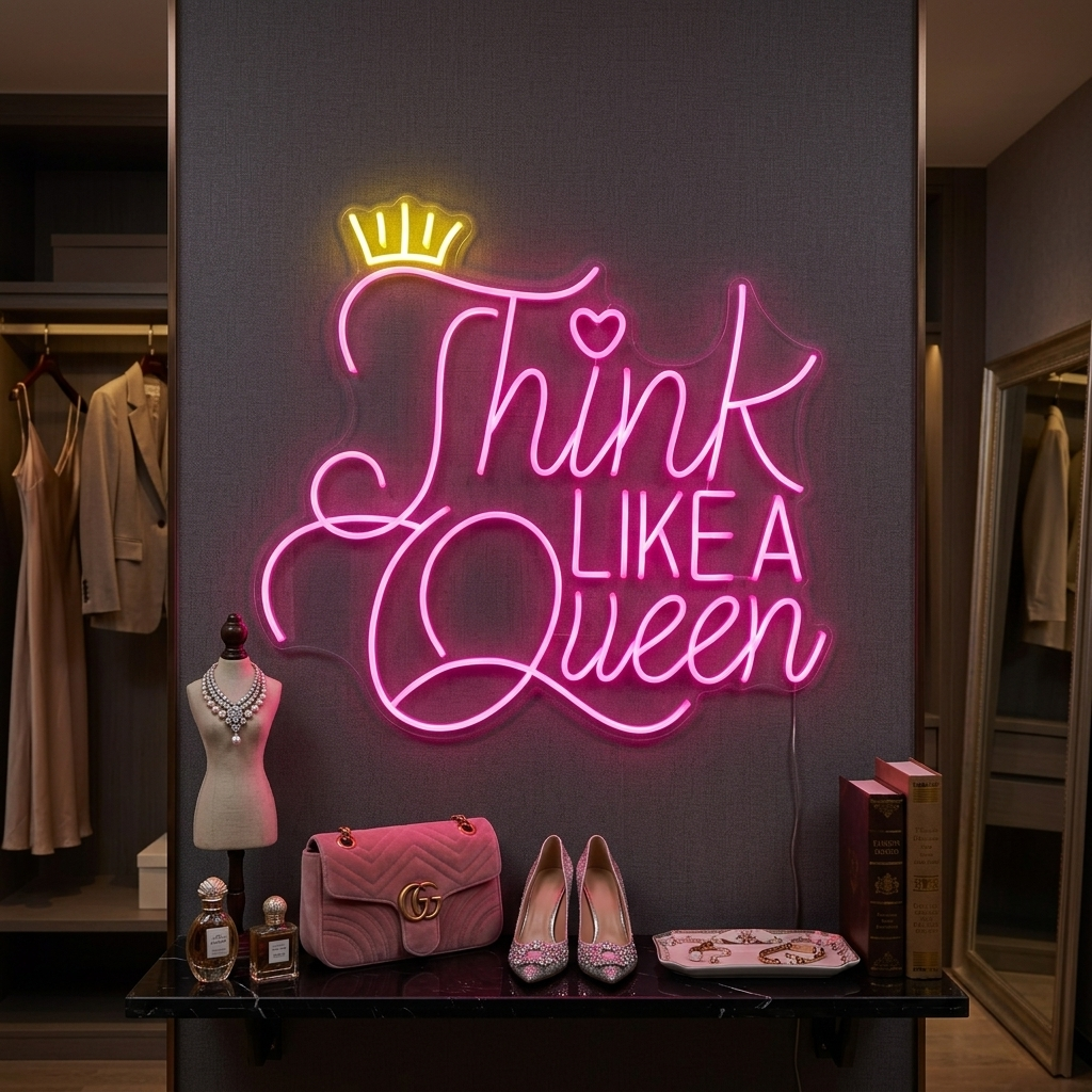"Think Like A Queen" Insegna al neon