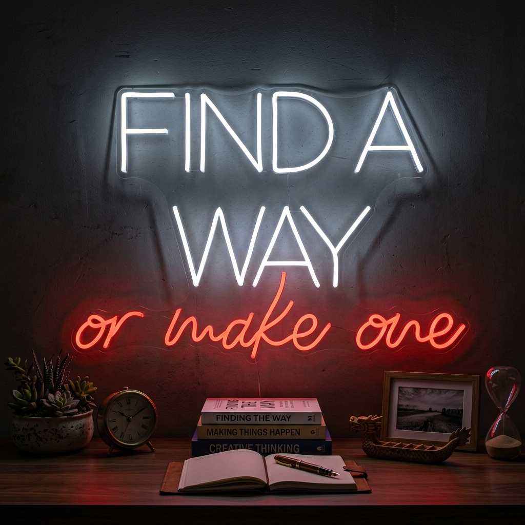 "Find A Way Or Make One" Insegna al neon