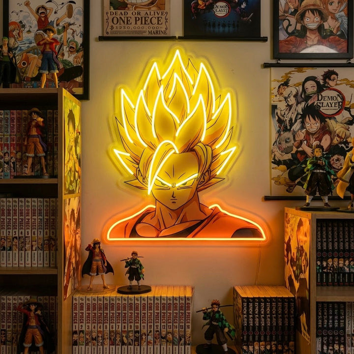 "Goku, anime" Insegna al neon a LED stampata con UV