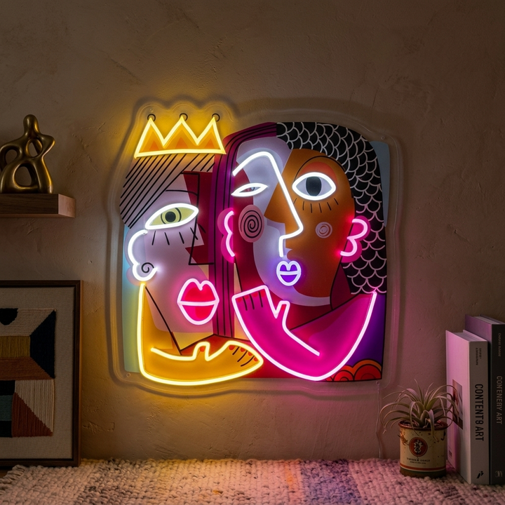 "Uomo e donna" Insegna al neon a LED stampata con UV