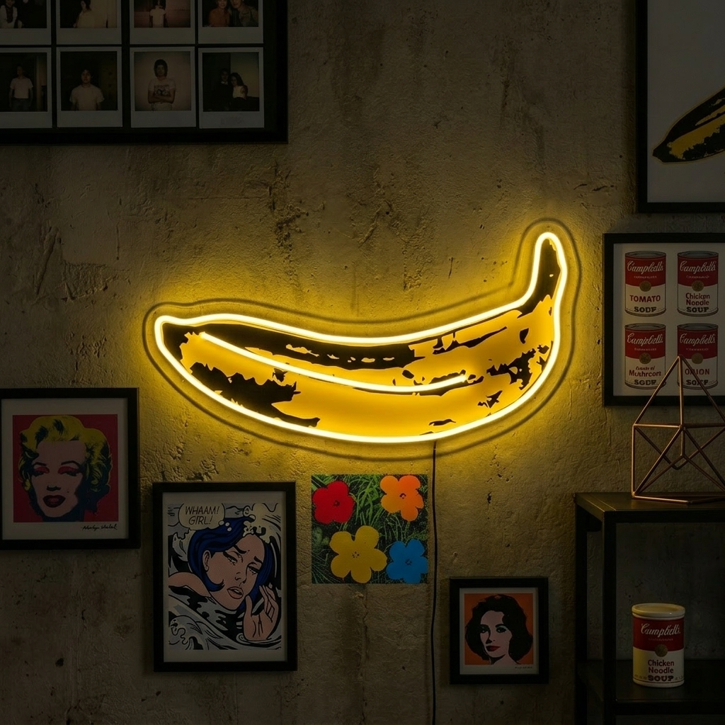 Insegna neon LED banana pop art