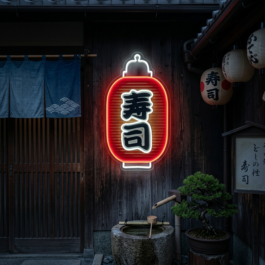 Sushi Insegna al neon, Decorazione ristorante giapponese