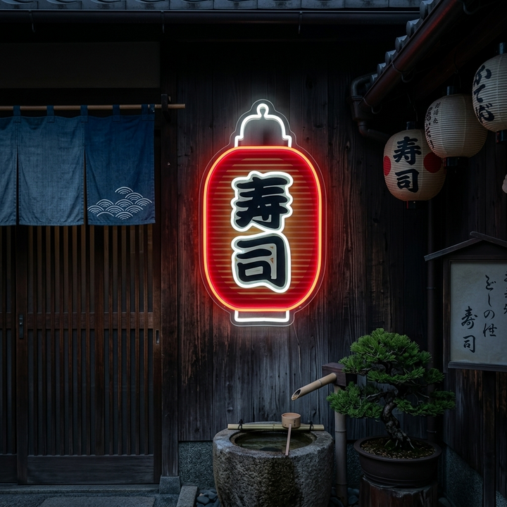 Sushi Insegna al neon, Decorazione ristorante giapponese