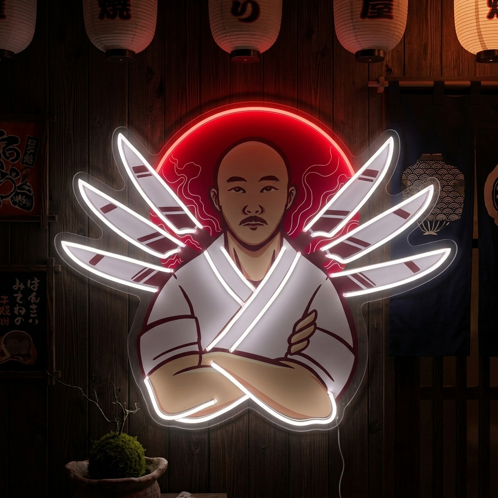 Chef giapponese Insegna al neon, Decorazione ristorante giapponese