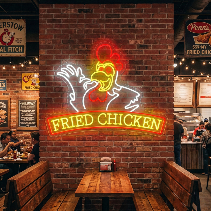 "Fried Chicken" Insegna al neon