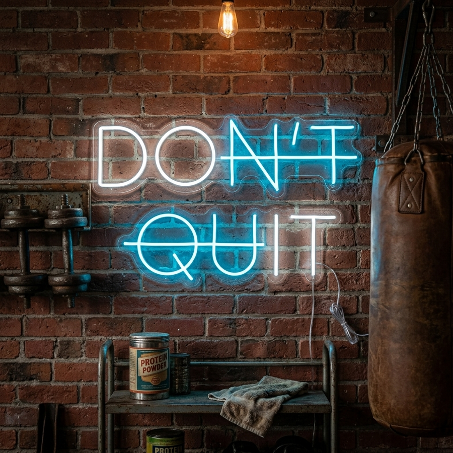 Insegna neon LED scritta “DON’T QUIT”