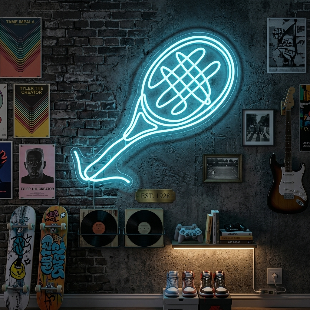 "Racchetta da tennis" Insegna al neon