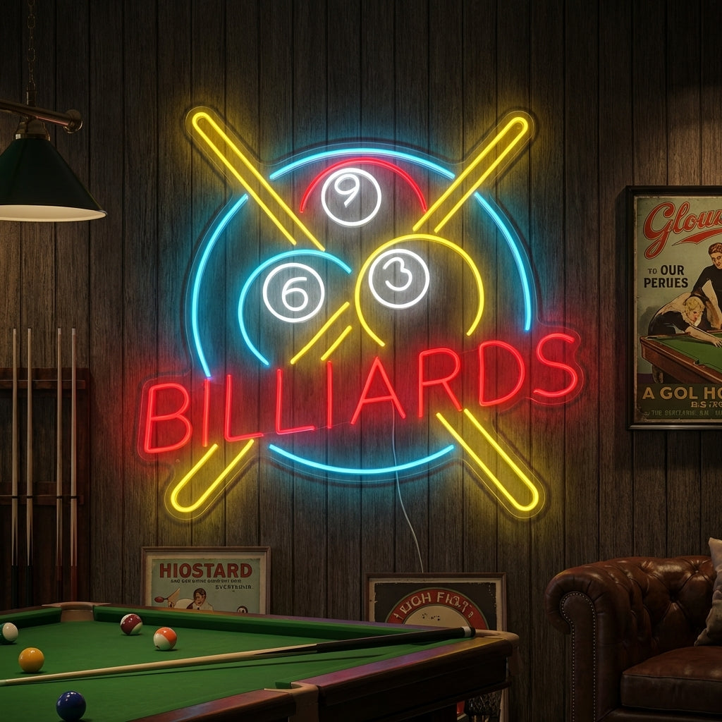 "Billiards" Insegna al neon