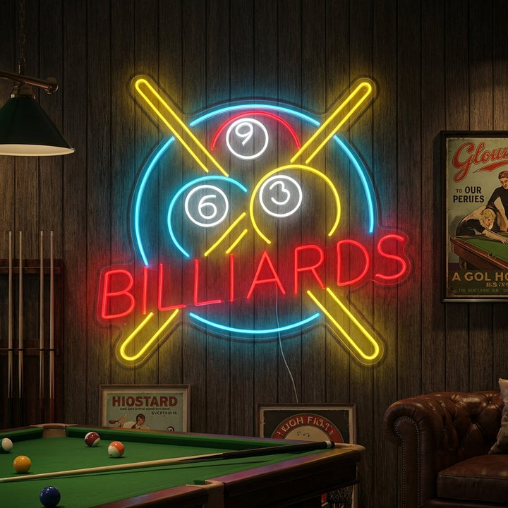 "Billiards" Insegna al neon